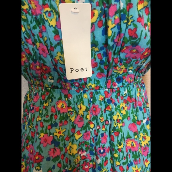 🎉HP🎉 NEW Poet Blue Floral Spaghetti Strap Dress - Picture 8 of 10